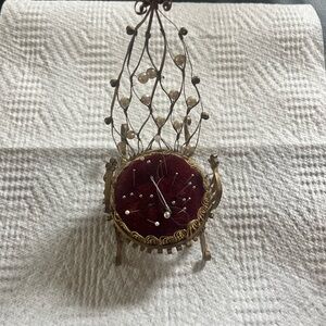 Vintage Elegant Red and Gold Decorative  pin cushion